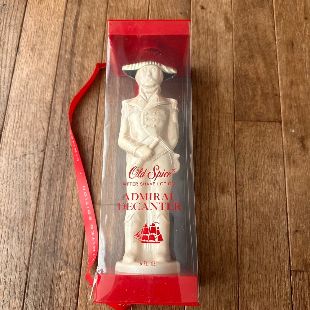 Old Spice Admiral Decanter Mens 6oz empty Vintage Figural Ceramic Cream 1970s